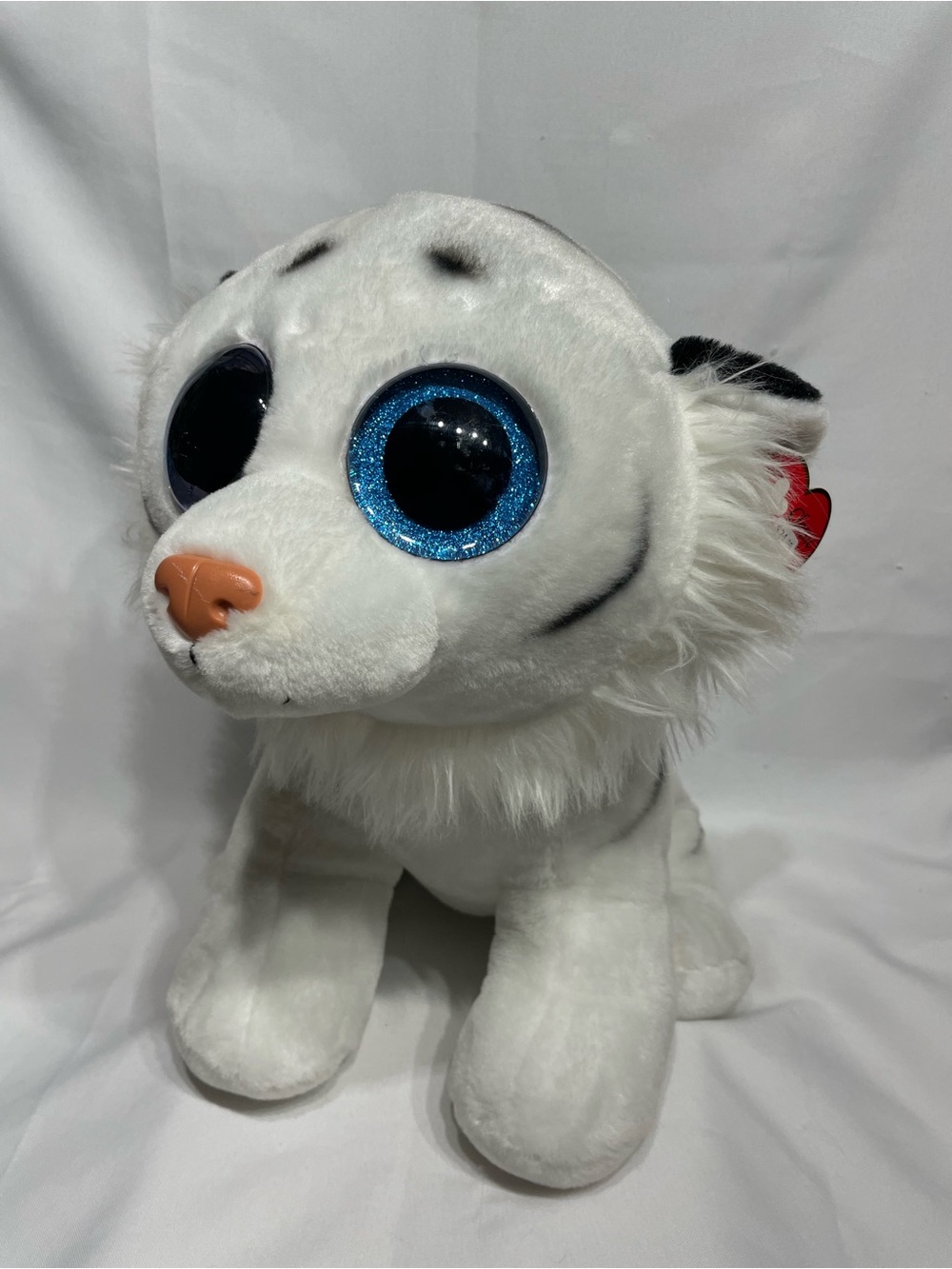 Giant 15” Ty Beanie Boo VelveTy White Tiger Tundra Excellent Condition Minor*